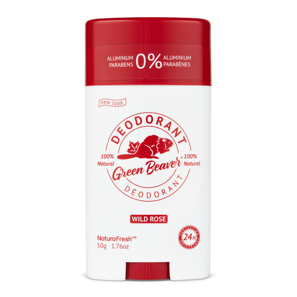 The Green Beaver Company 24 Hour protection and Aluminum Free Wild Rose Natural Deodorant Stick, 1.76 Oz